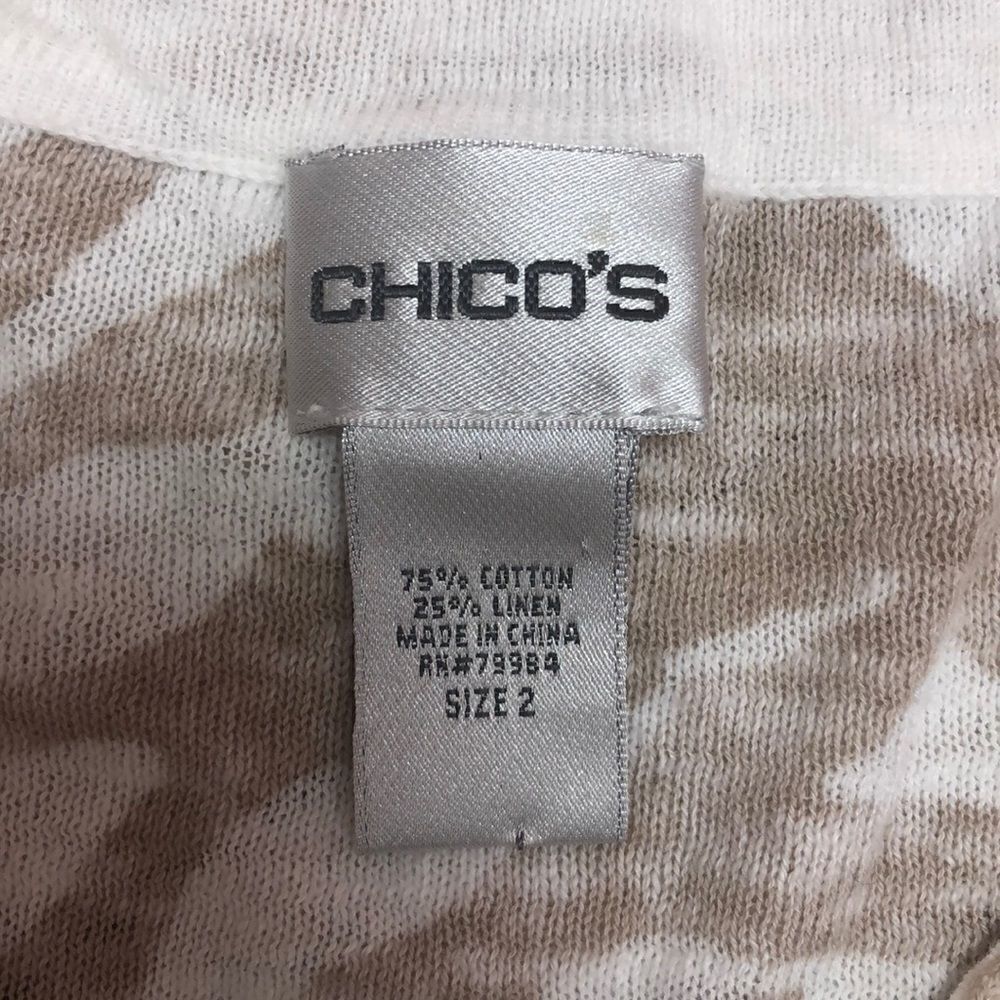Chico’s taupe ombre zebra tunic with beads 2 - Picture 2 of 8